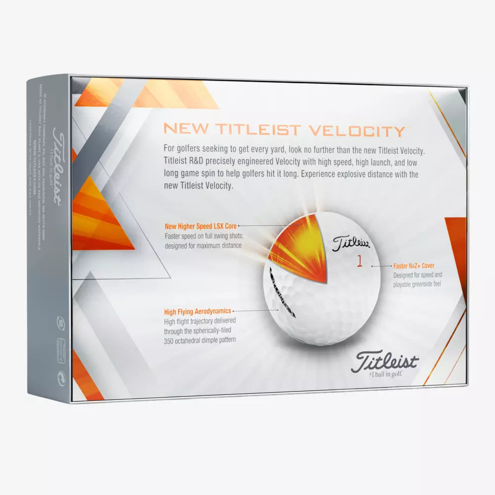 Titleist Velocity Golf Balls, 12 Pack