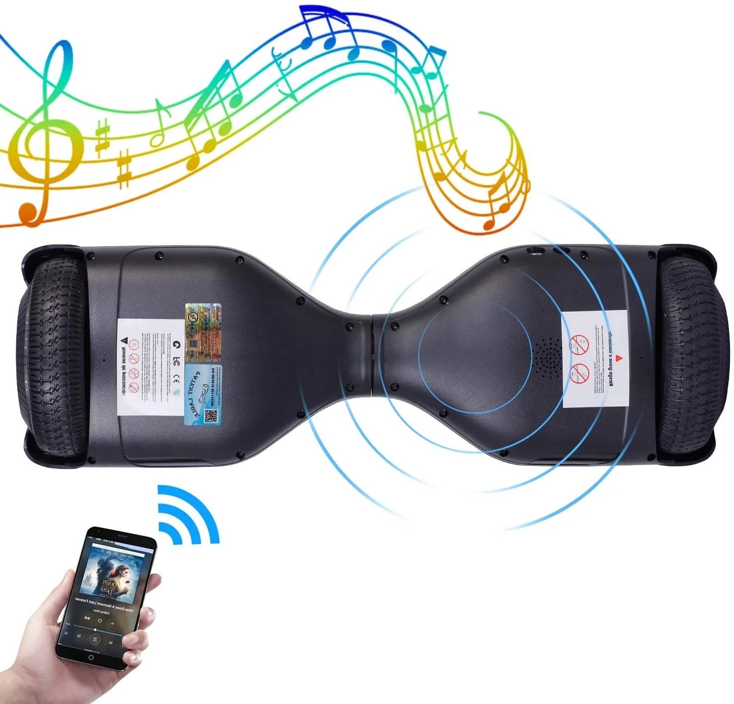 GlareWheel -Hoverboard with Lights and Bluetooth Speaker
