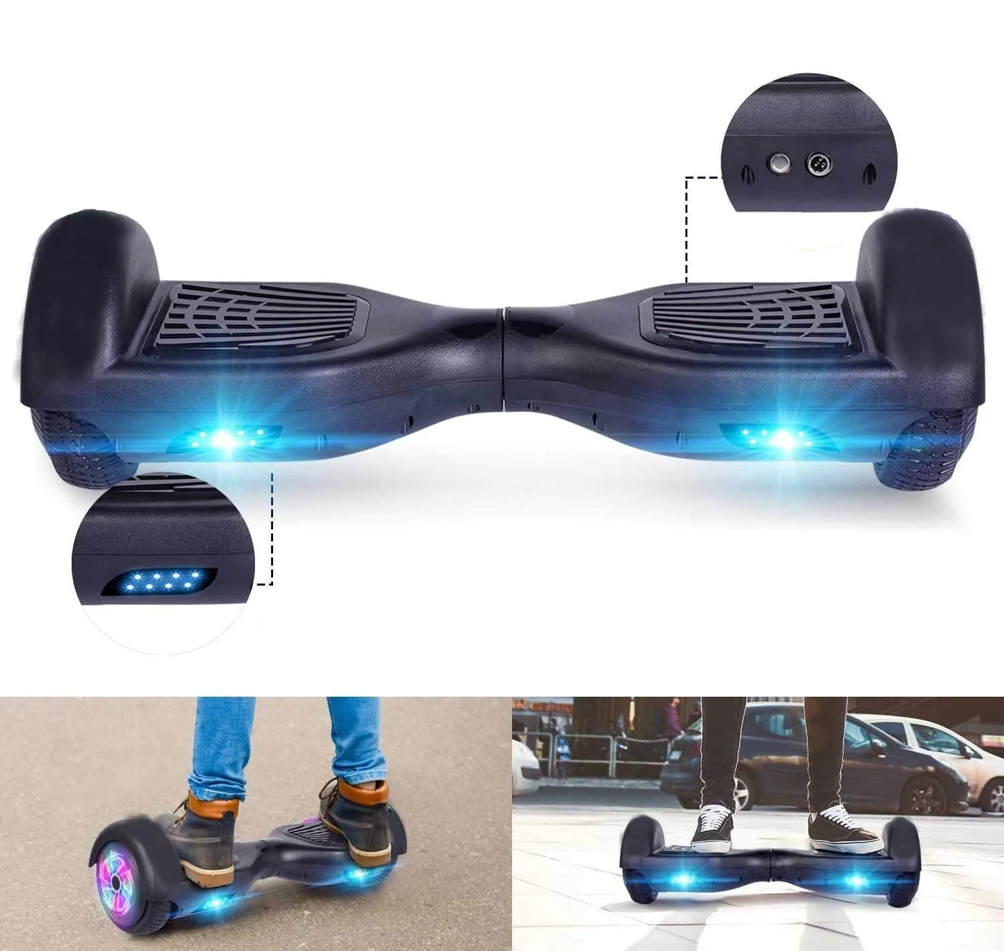 GlareWheel -Hoverboard with Lights and Bluetooth Speaker