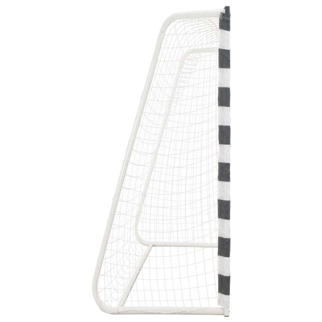 vidaXL Soccer Goal Training Soccer Net Practice Net Metal Black and White-8