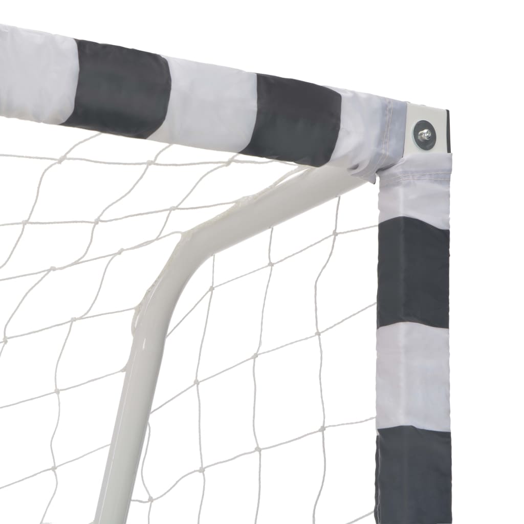 vidaXL Soccer Goal Training Soccer Net Practice Net Metal Black and White-9
