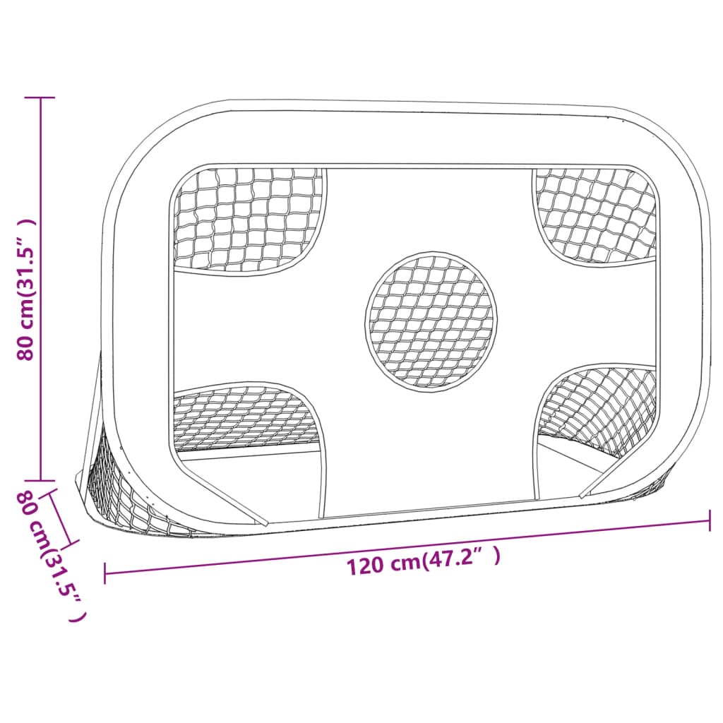 vidaXL Football Goal Net with Target 47.2"x31.5"x31.5" Polyester-6
