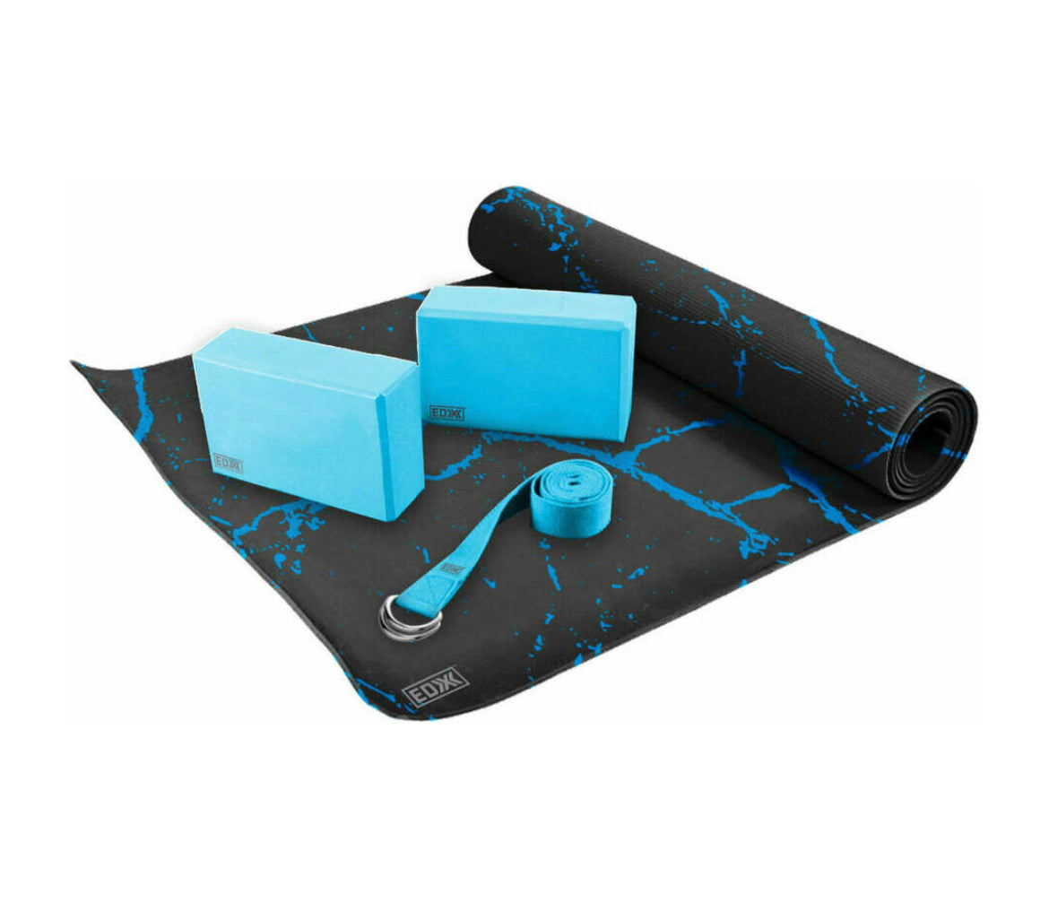 Endurance 4 Piece Marble Blue Yoga Kit